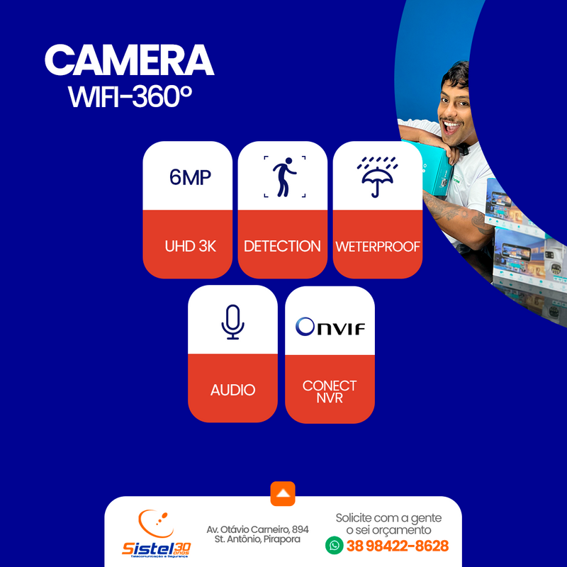 Câmera 360 Wifi Fácil Instalação