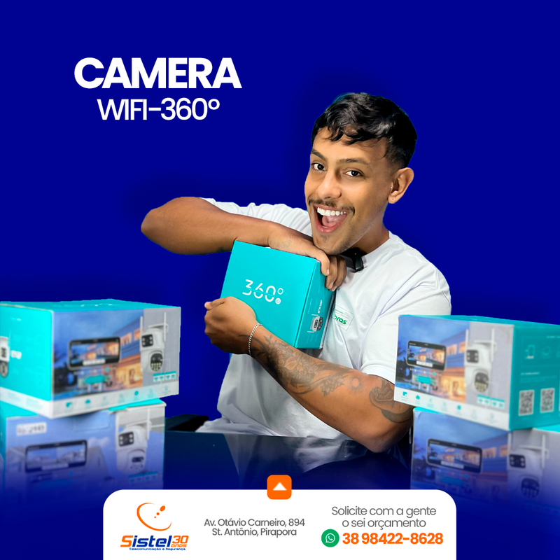 Câmera 360 Wifi Fácil Instalação