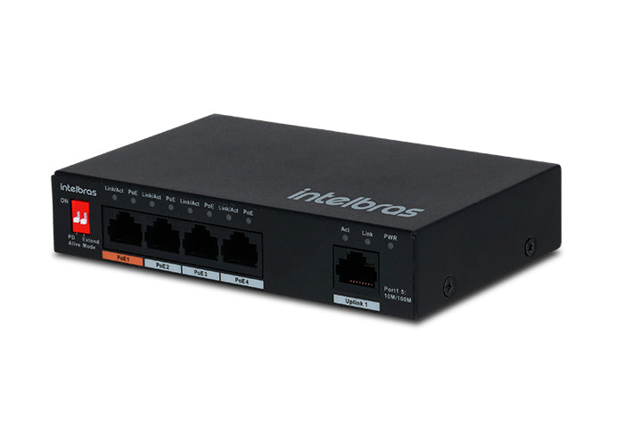 SF 500 Hi-PoE Switch 5 portas Fast Ethernet com 4 portas Intelbras